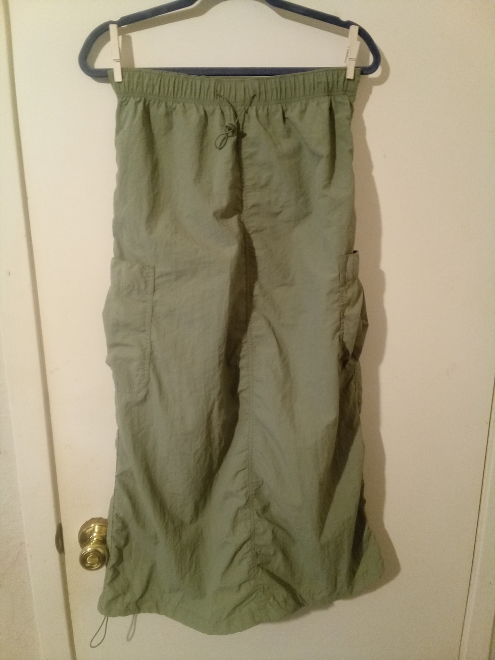 Love Tree Olive Green Cargo Maxi Skirt with Drawstring Sz M